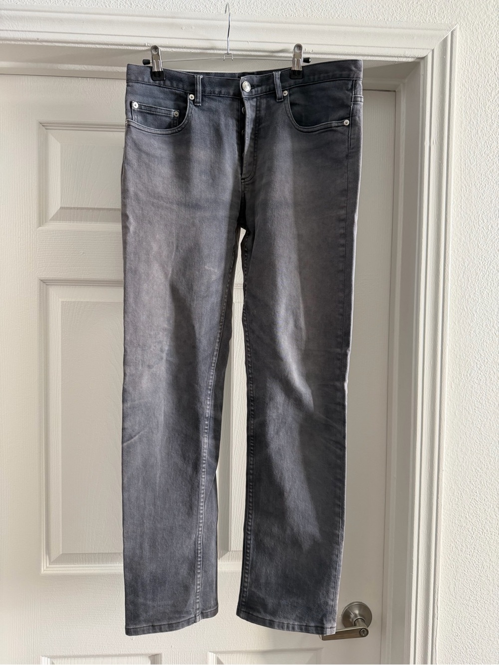 A.P.C. Men's Gray Straight Jeans